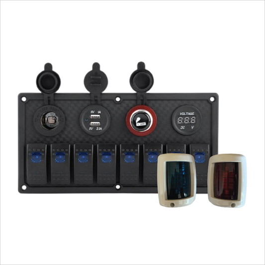 Bundle - 8 Gang switch panel and Nav 6 LED