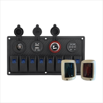 Bundle - 8 Gang switch panel and Nav 6 LED