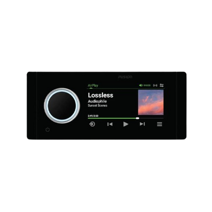 Premium marine entertainment system designed for life on the water. Delivers high-quality audio with a sunlight-readable colour display, intuitive controls and seamless smartphone connectivity. Built to withstand harsh marine environments while providing reliable music playback for every trip offshore or on the water.