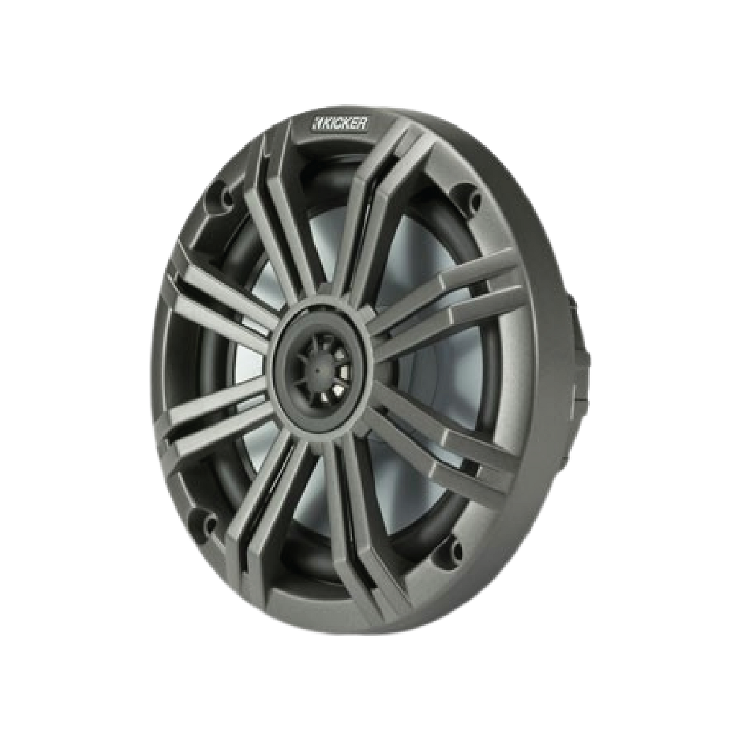 A weather-resistant marine coaxial speaker designed to deliver powerful, clear audio while blending seamlessly with darker boat interiors and finishes.