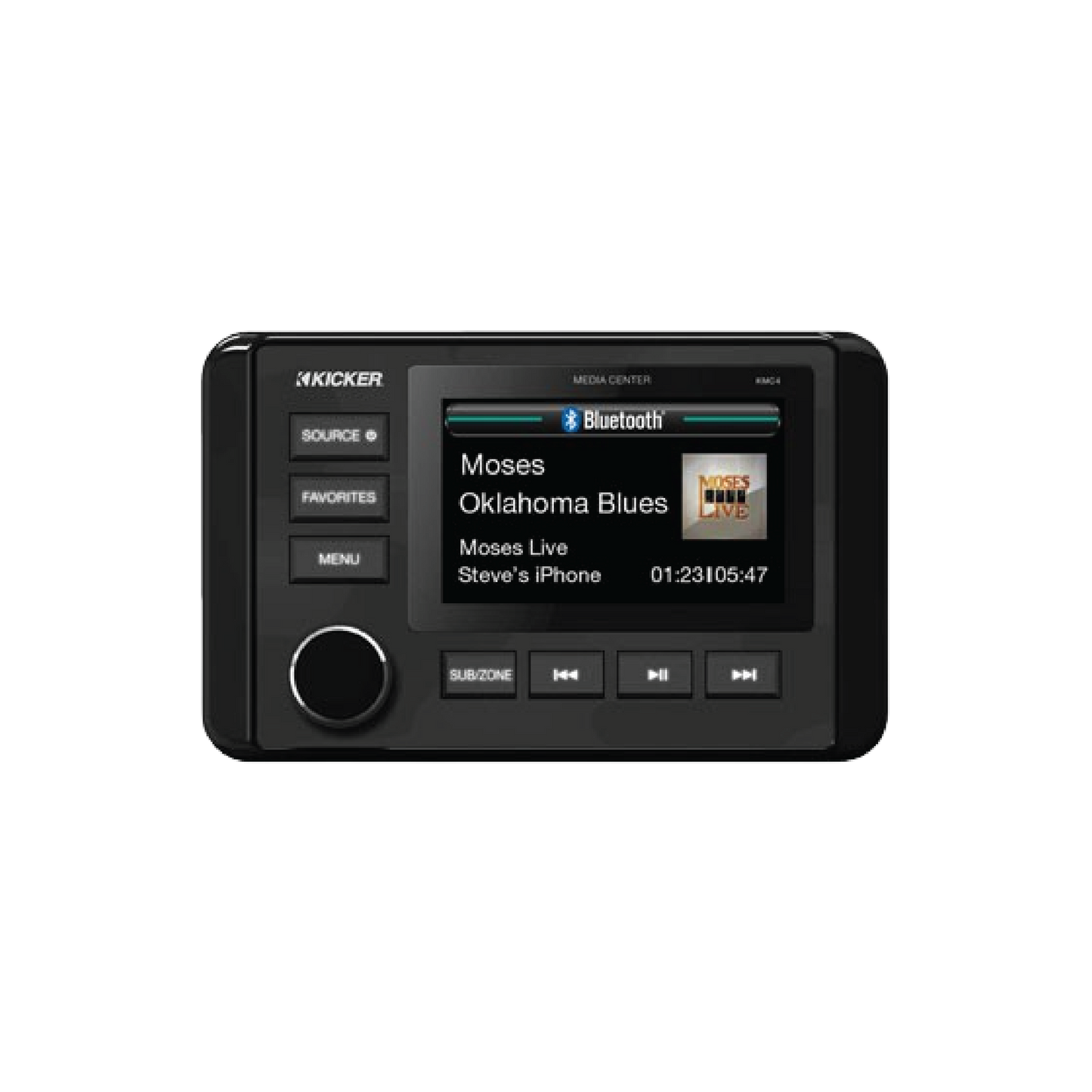 A marine stereo and entertainment hub that allows you to control music sources, Bluetooth streaming and audio zones from a single waterproof unit.