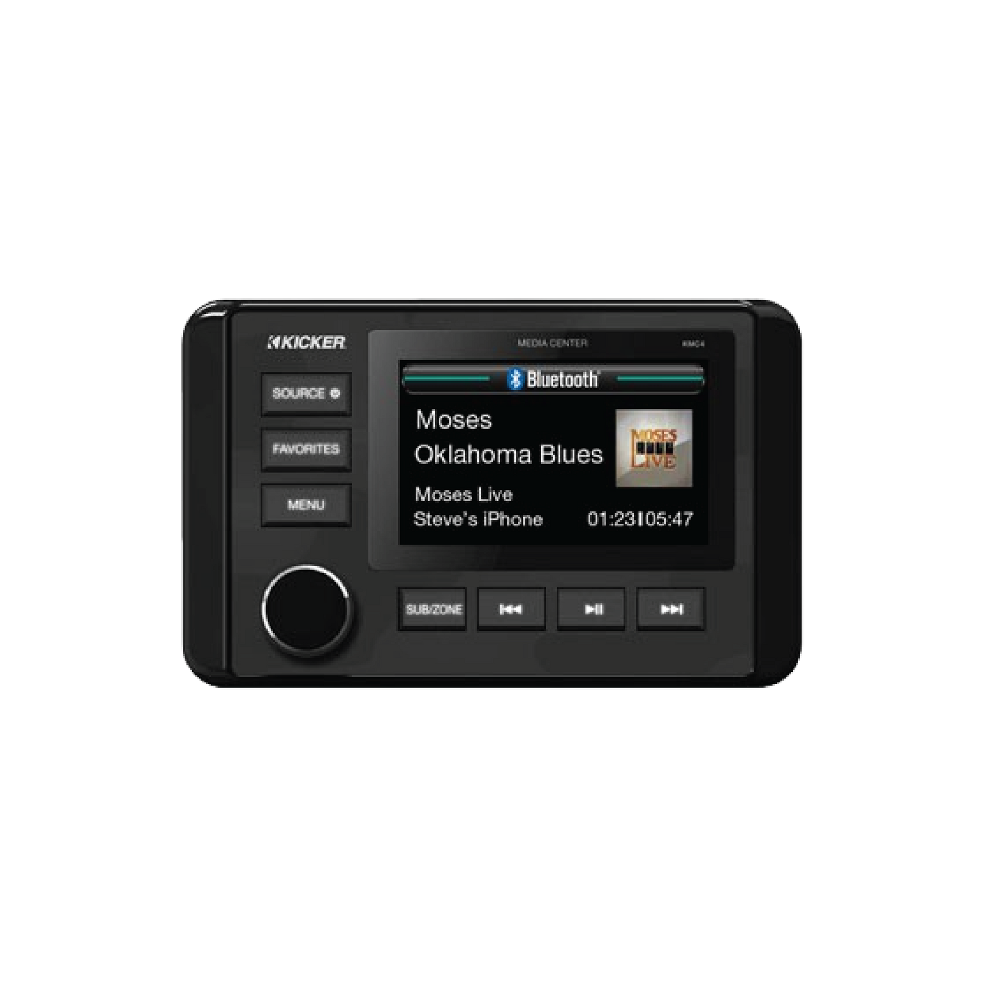 A marine stereo and entertainment hub that allows you to control music sources, Bluetooth streaming and audio zones from a single waterproof unit.
