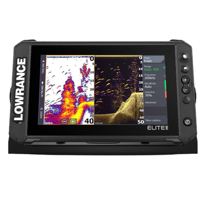 Lowrance Elite FS9 showing sonar data