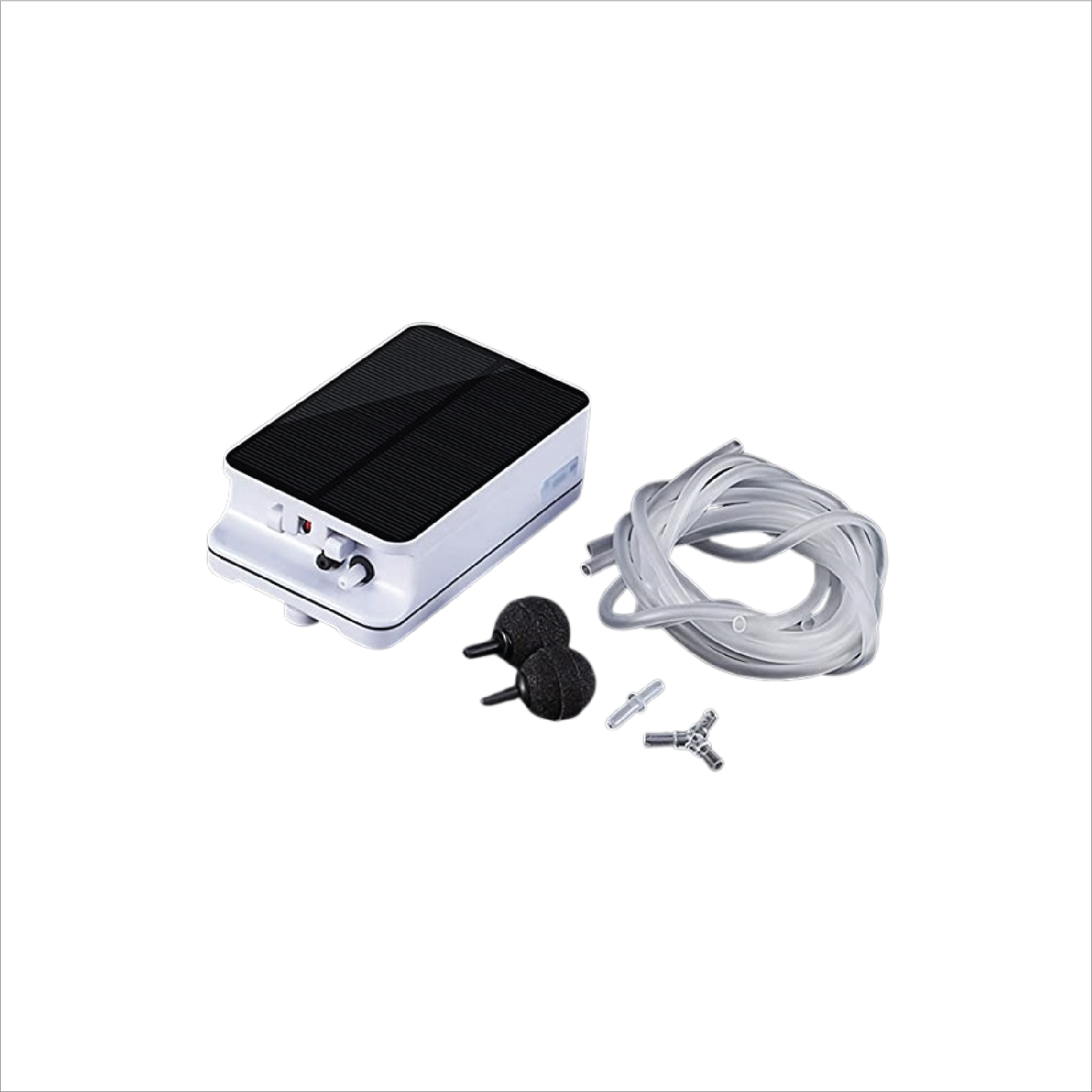V1 solar aerator with air stones and pipes for fishing
