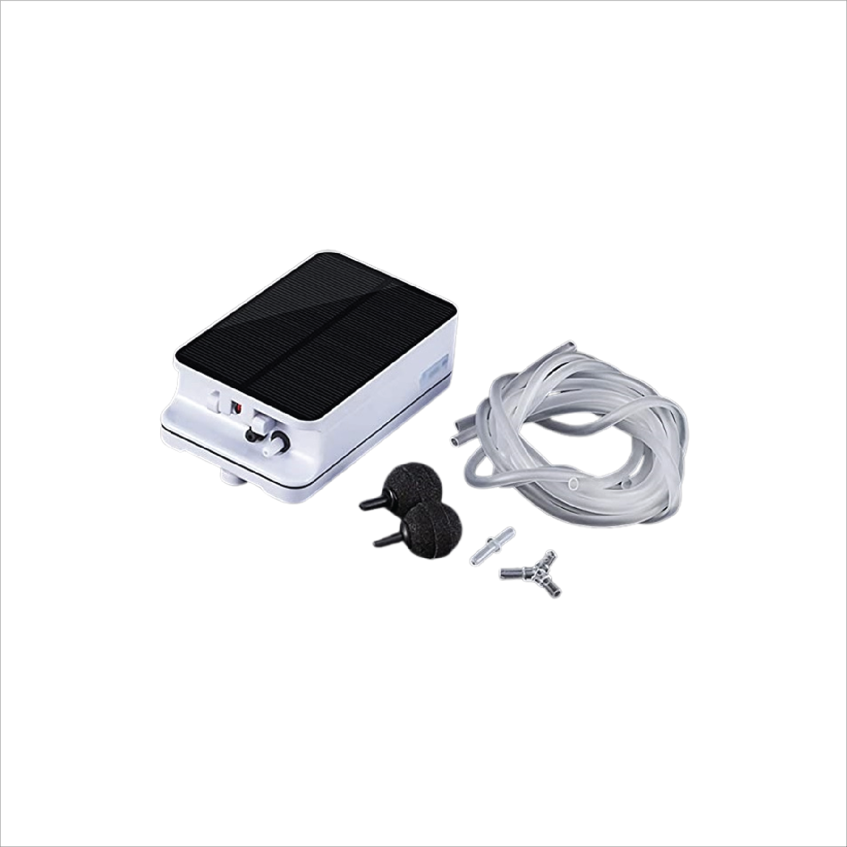V1 solar aerator with air stones and pipes for fishing
