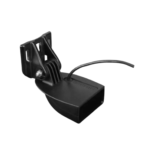 Rear view of a Lowrance Active Imaging HD transom mount transducer designed for CHIRP sonar, SideScan and DownScan Imaging applications.