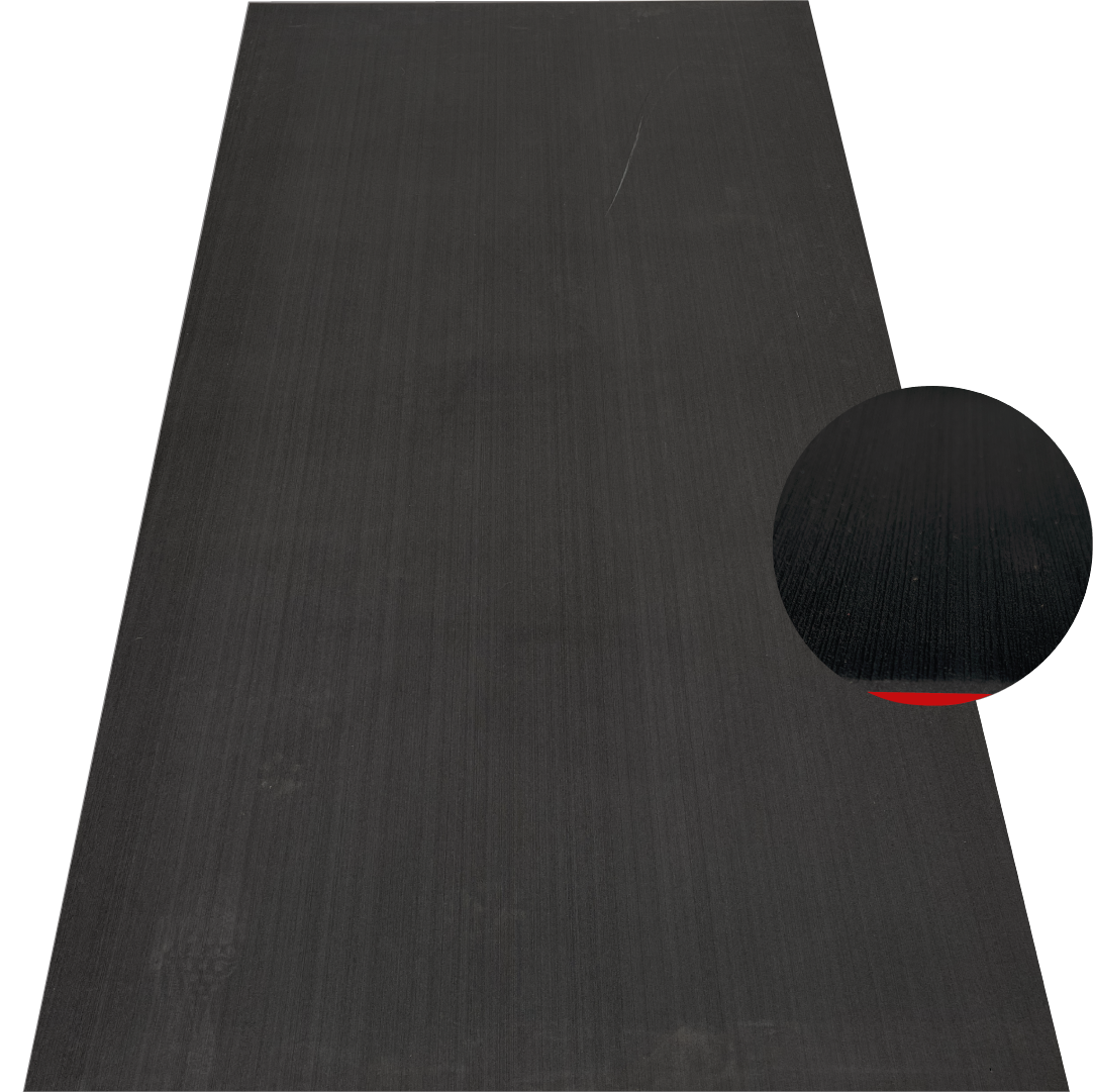 Black EVA decking sheet with red backing and brushed finish for marine boat flooring