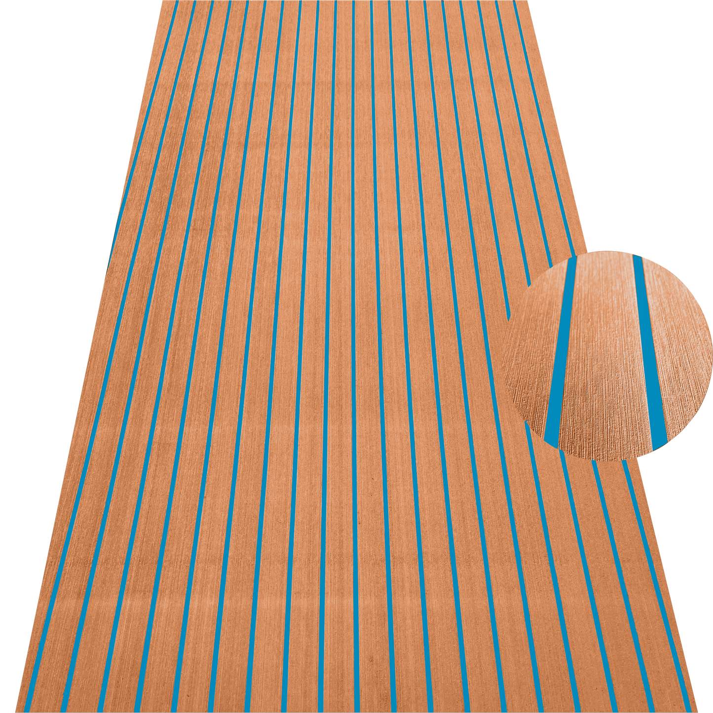 Brown EVA decking sheet with blue lines for marine boat flooring and non-slip deck protection