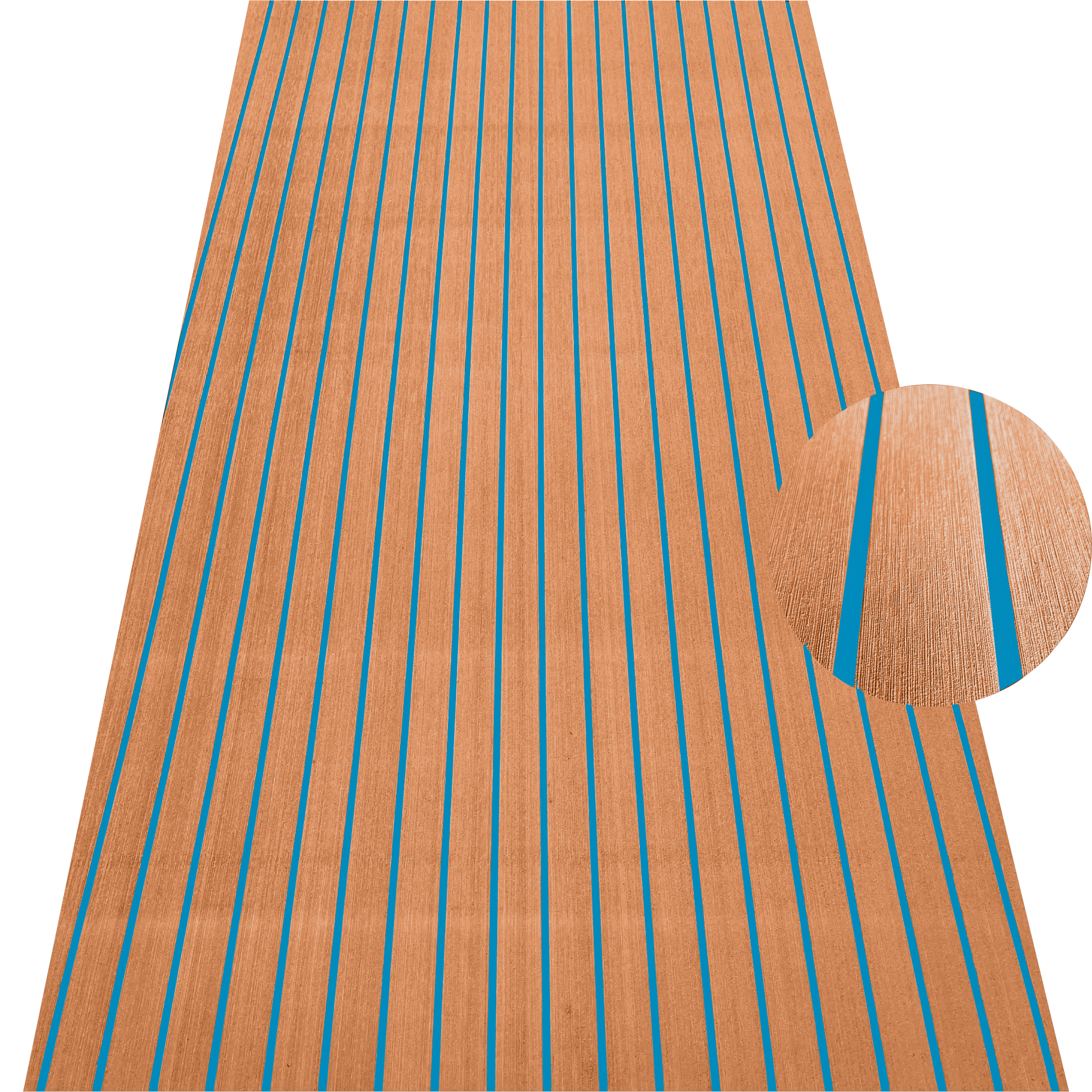 Brown EVA decking sheet with blue lines for marine boat flooring and non-slip deck protection