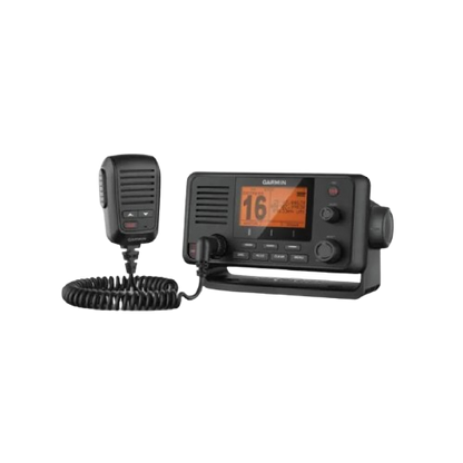 Garmin VHF 215i AIS fixed mount marine radio with GPS, DSC and handheld microphone for reliable communication and vessel awareness on the water