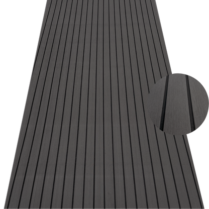Grey and black EVA decking sheet with straight line pattern