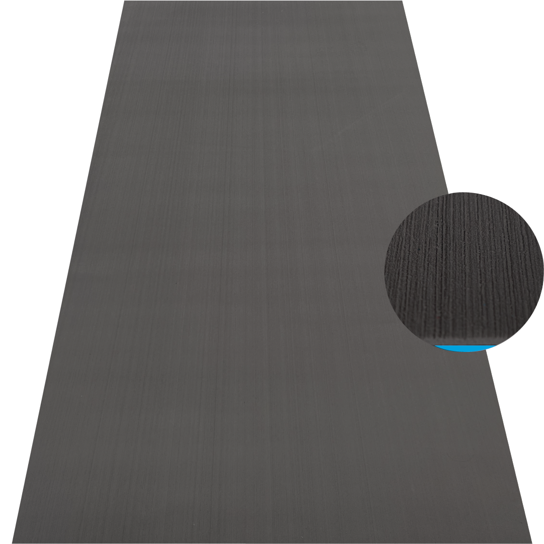 Grey EVA decking sheet with blue backing and brushed finish for marine boat flooring