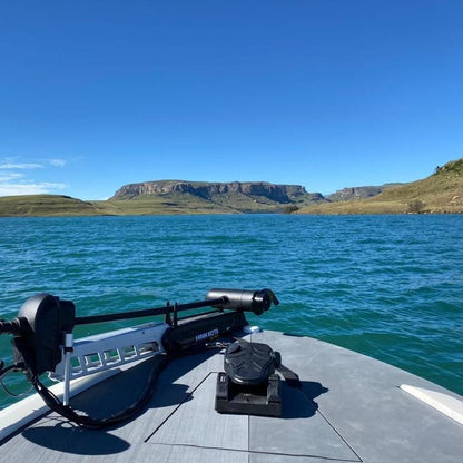 Grey EVA decking installed on the bow of a fishing boat