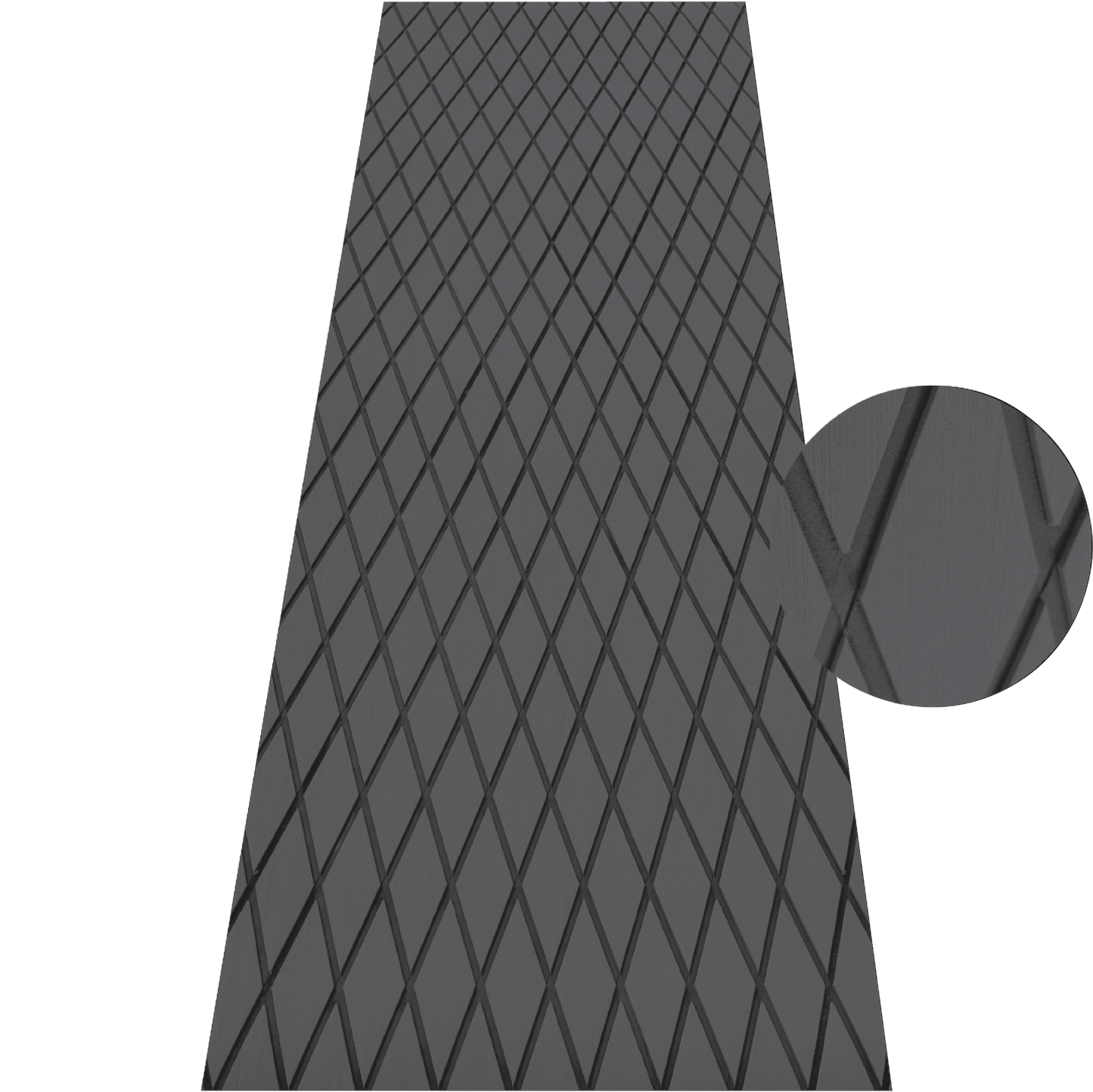 Grey EVA decking sheet with black diamond pattern for marine boat flooring and non-slip deck protection