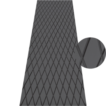 Grey EVA decking sheet with black diamond pattern for marine boat flooring and non-slip deck protection