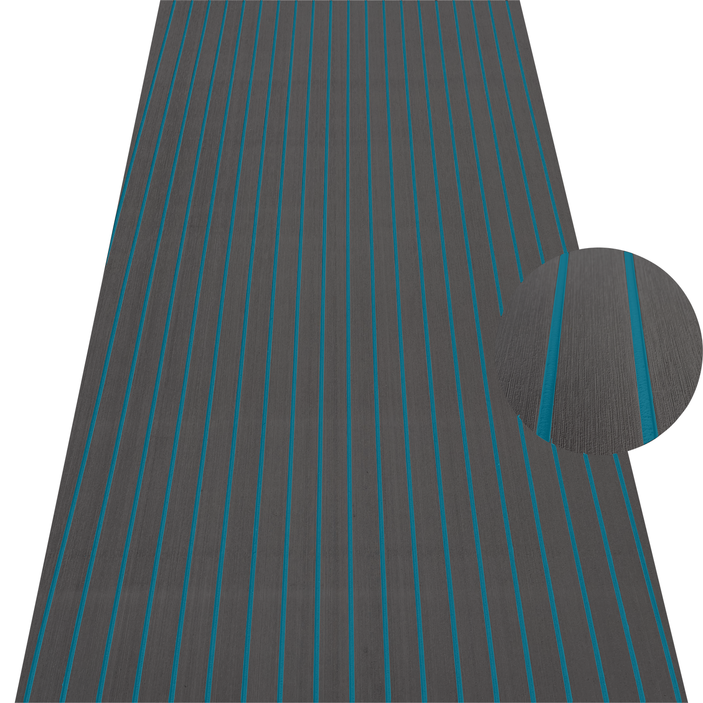 Grey EVA decking sheet with blue lines for marine boat flooring and non-slip deck protection