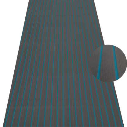 Grey EVA decking sheet with blue lines for marine boat flooring and non-slip deck protection