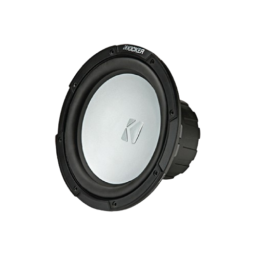 Kicker marine subwoofer designed to deliver deep bass performance and powerful low-frequency sound in marine and outdoor audio systems.