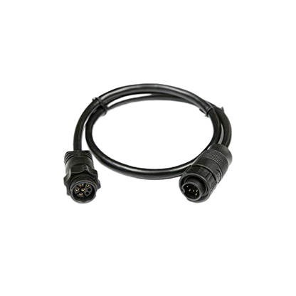 Lowrance 7-pin to 9-pin transducer adapter cable for connecting compatible 7-pin transducers to Lowrance fishfinders with a 9-pin sonar port