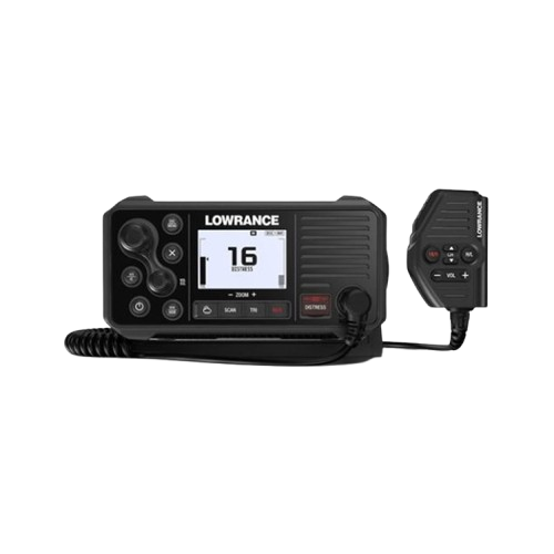 Lowrance Link-9 fixed mount marine VHF radio with integrated GPS, DSC and wireless handset support for reliable communication and enhanced safety on the water.