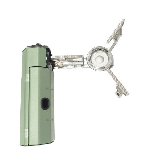 Pocket Stove Pro portable camping stove opened and ready for use, featuring a compact fold-out burner for camping, fishing, overlanding and outdoor cooking.