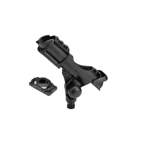 Black Railblaza Rod Holder II with StarPort HD heavy-duty mounting base for securely holding fishing rods on boats and kayaks.