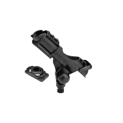 Black Railblaza Rod Holder II with StarPort HD heavy-duty mounting base for securely holding fishing rods on boats and kayaks.