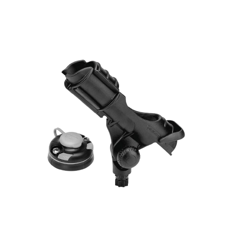 Black Railblaza Rod Holder II with StarPort mounting base for securely holding fishing rods on boats and kayaks.