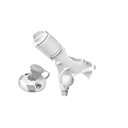 White Railblaza Rod Holder II with StarPort mounting base for securely holding fishing rods on boats and kayaks.