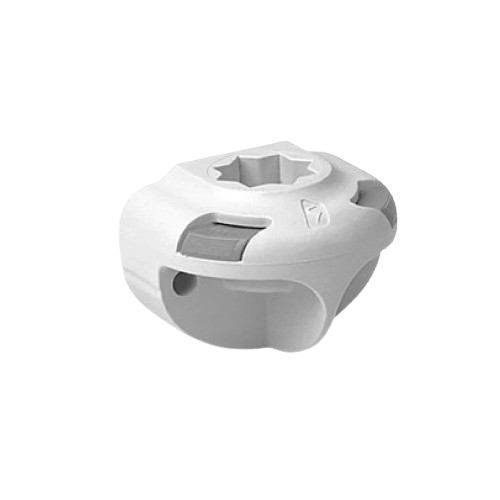 White Railblaza SidePort mounting base for creating a secure quick-release mounting point for rod holders, fishfinders, cameras and other Railblaza accessories on boats and kayaks.