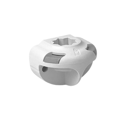 White Railblaza SidePort mounting base for creating a secure quick-release mounting point for rod holders, fishfinders, cameras and other Railblaza accessories on boats and kayaks.