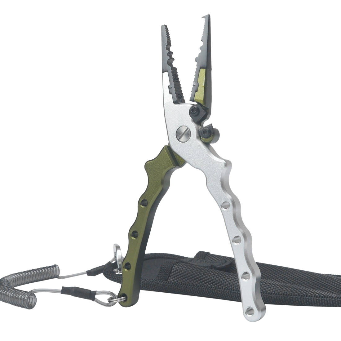 Salt grip fit pliers in green with nylon pouch