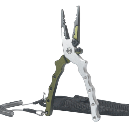 Salt grip fit pliers in green with nylon pouch