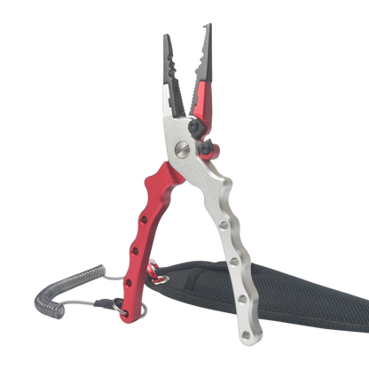 Salt grip fit pliers in red with nylon pouch