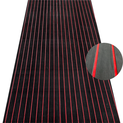Red and black EVA decking sheet with straight line pattern