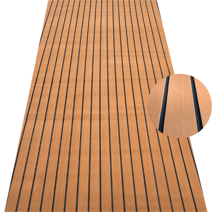 Teak style EVA decking sheet with straight line pattern